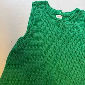 Green Knit J Crew Sweater Vest